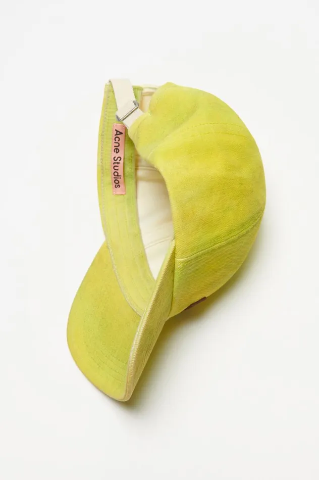 Acne Studios Denim Cap Neon Yellow Women Hats