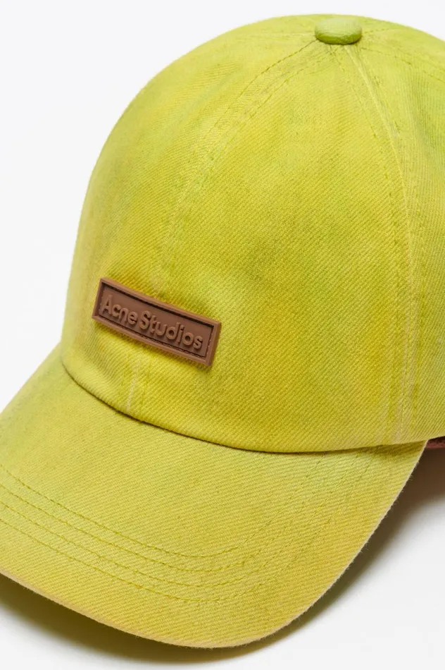 Acne Studios Denim Cap Neon Yellow Women Hats