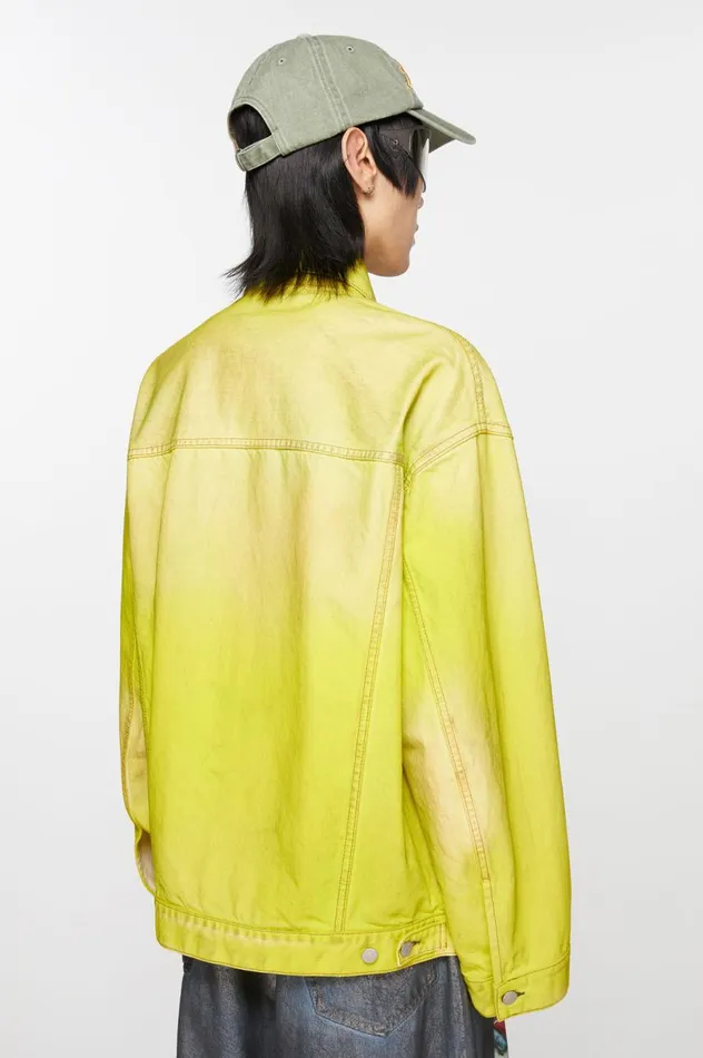 Acne Studios Denim Jacket 8211 Oversized Fit Neon Yellow Men Outerwear