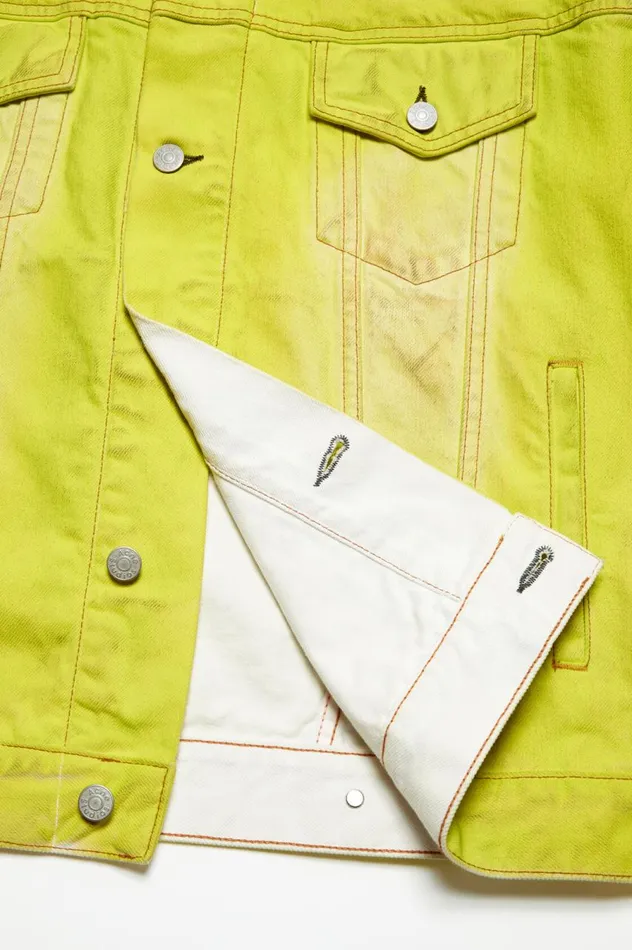 Acne Studios Denim Jacket 8211 Oversized Fit Neon Yellow Men Outerwear
