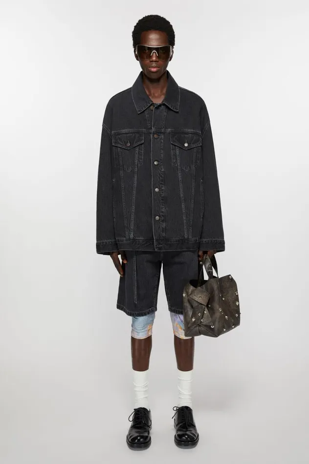 Acne Studios Denim Jacket 8211 Oversized Unisex Fit Black Men Outerwear