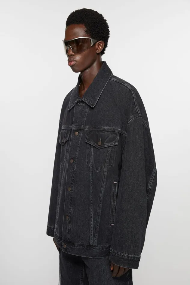 Acne Studios Denim Jacket 8211 Oversized Unisex Fit Black Men Outerwear
