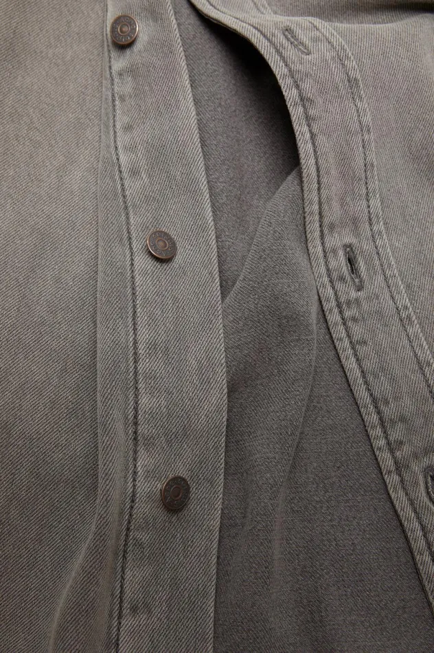 Acne Studios Denim Shirt 8211 Loose Fit Anthracite Grey Men Shirts
