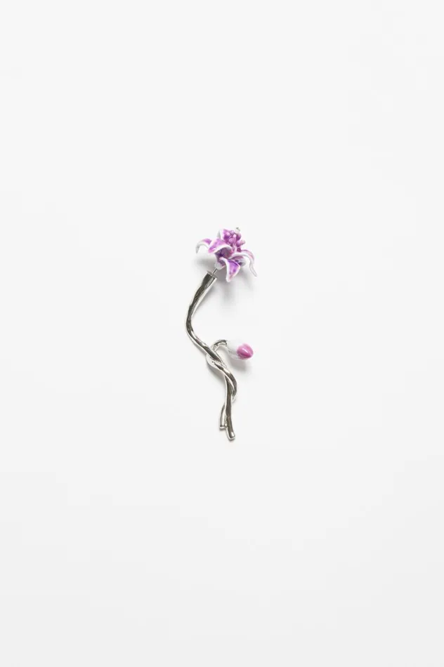 Acne Studios Flower Earring Silverpurple Women Jewellery