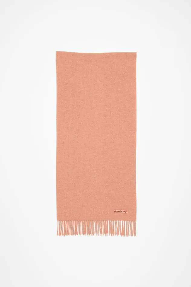Acne Studios Fringe Wool Scarf Narrow Rose Melange Women Scarves