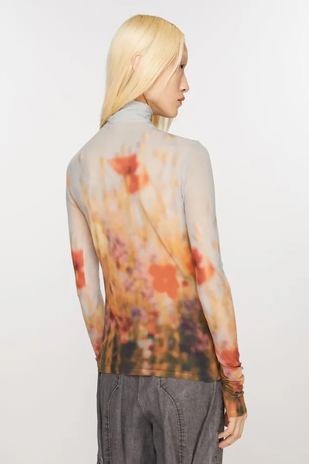Acne Studios High Neck Seamless Top Greymulti Women Tshirts