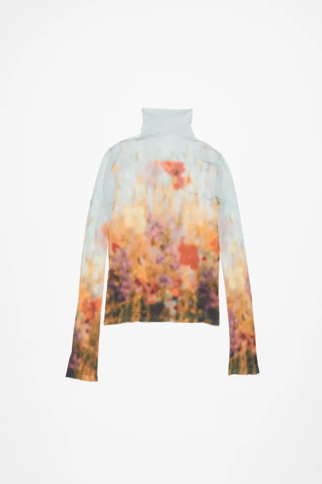 Acne Studios High Neck Seamless Top Greymulti Women Tshirts
