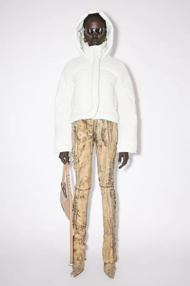 Acne Studios Hooded Puffer Jacket Porcelain White Women Outerwear