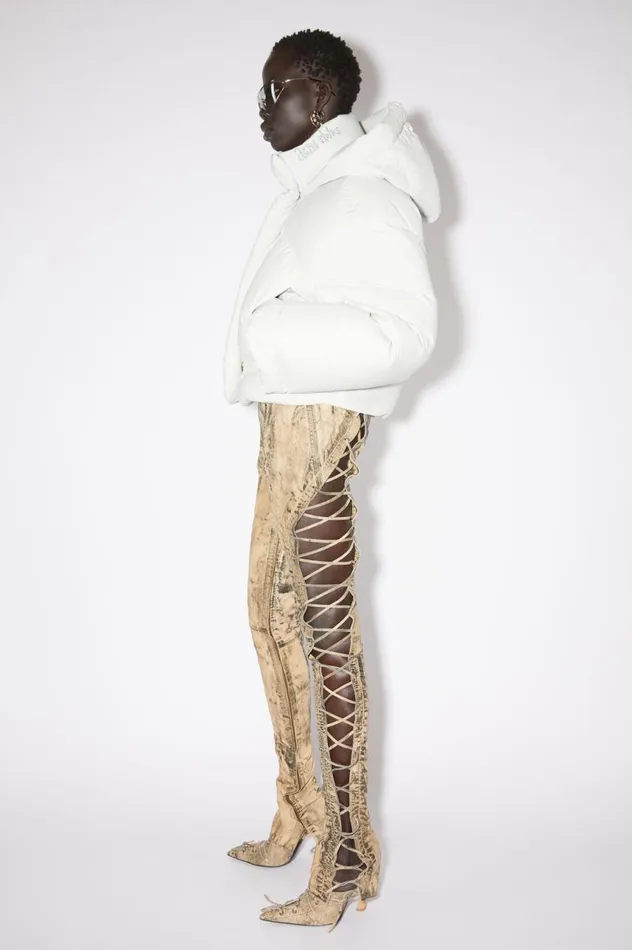 Acne Studios Hooded Puffer Jacket Porcelain White Women Outerwear