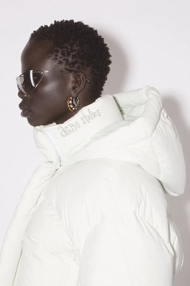 Acne Studios Hooded Puffer Jacket Porcelain White Women Outerwear