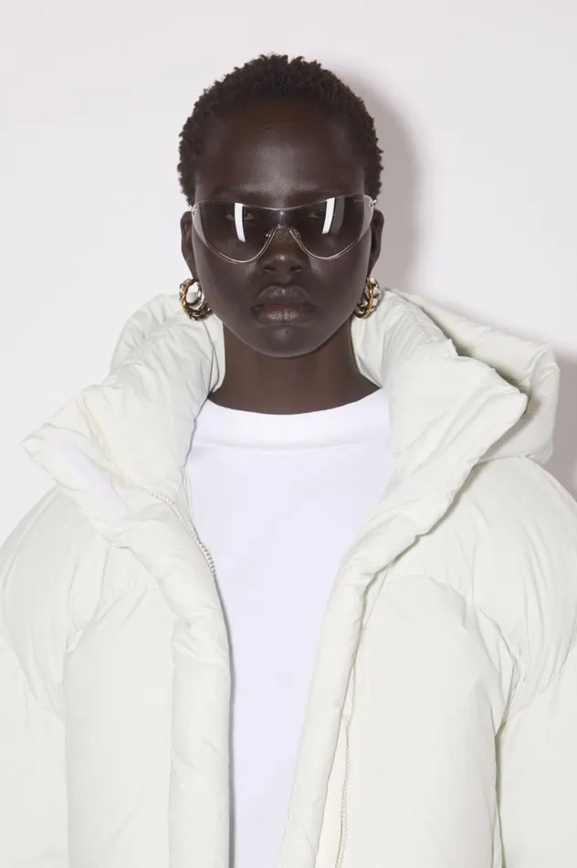 Acne Studios Hooded Puffer Jacket Porcelain White Women Outerwear