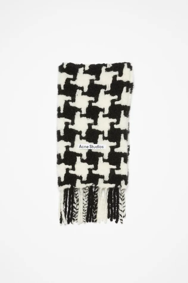 Acne Studios Houndstooth Scarf Whiteblack Men Scarves
