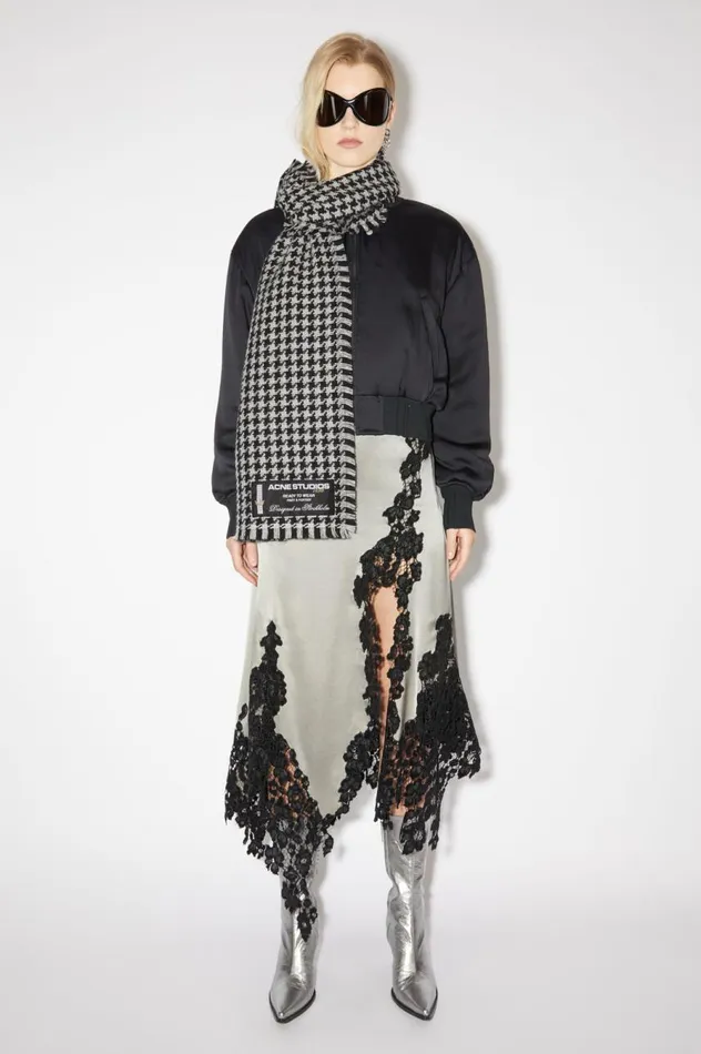 Acne Studios Houndstooth Wool Scarf Whiteblack Men Scarves