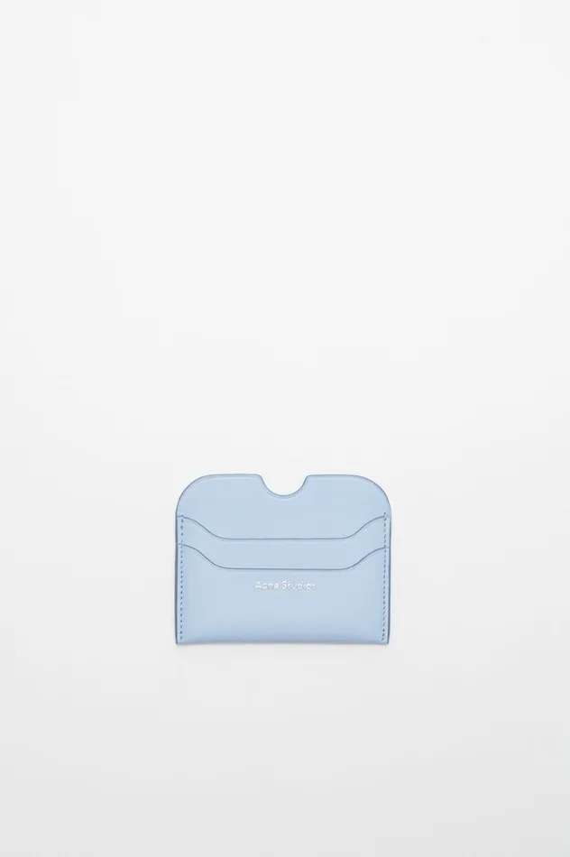 Acne Studios Leather Card Holder Baby Bluebrown Men Small Leather Goods