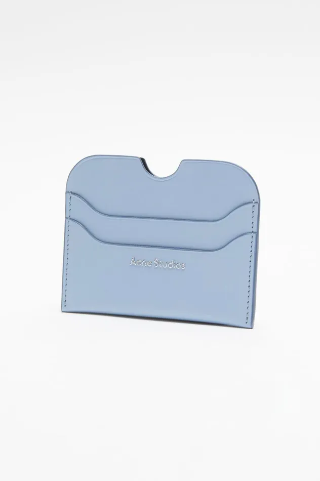 Acne Studios Leather Card Holder Baby Bluebrown Men Small Leather Goods