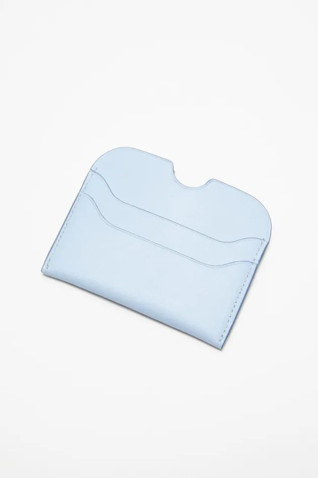 Acne Studios Leather Card Holder Baby Bluebrown Men Small Leather Goods