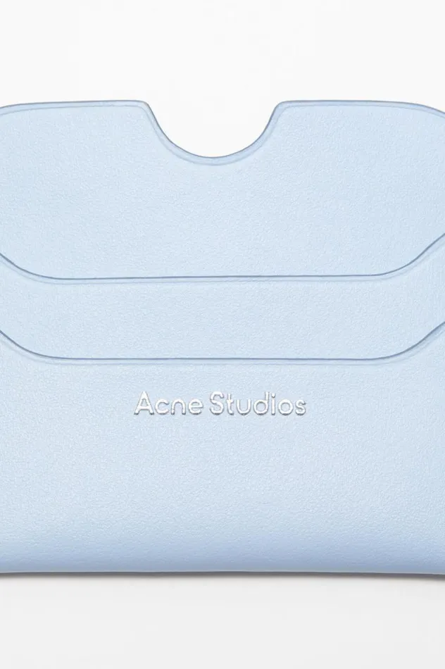 Acne Studios Leather Card Holder Baby Bluebrown Men Small Leather Goods