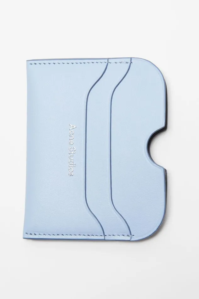 Acne Studios Leather Card Holder Baby Bluebrown Men Small Leather Goods