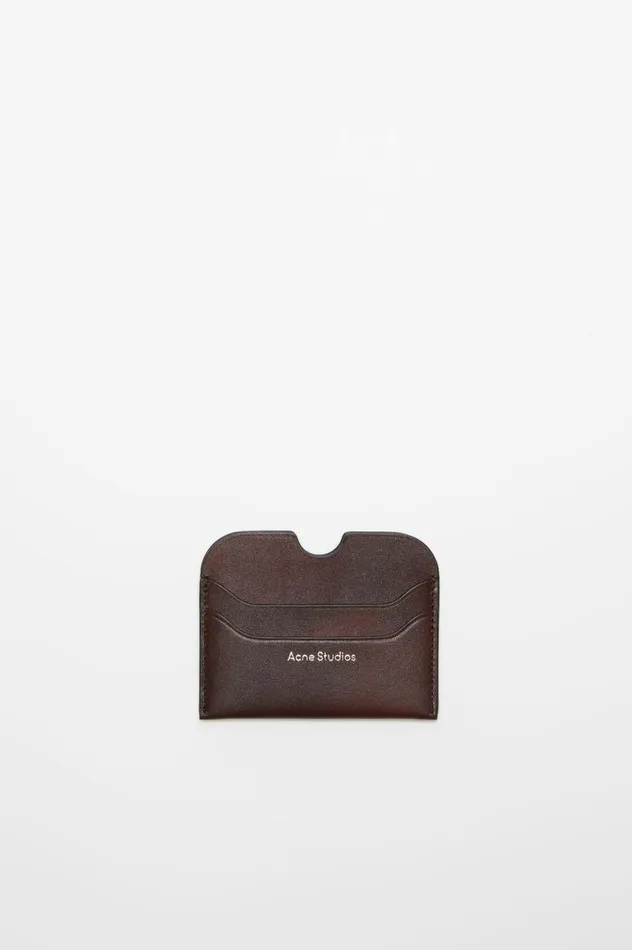 Acne Studios Leather Card Holder Dark Brown Men Small Leather Goods