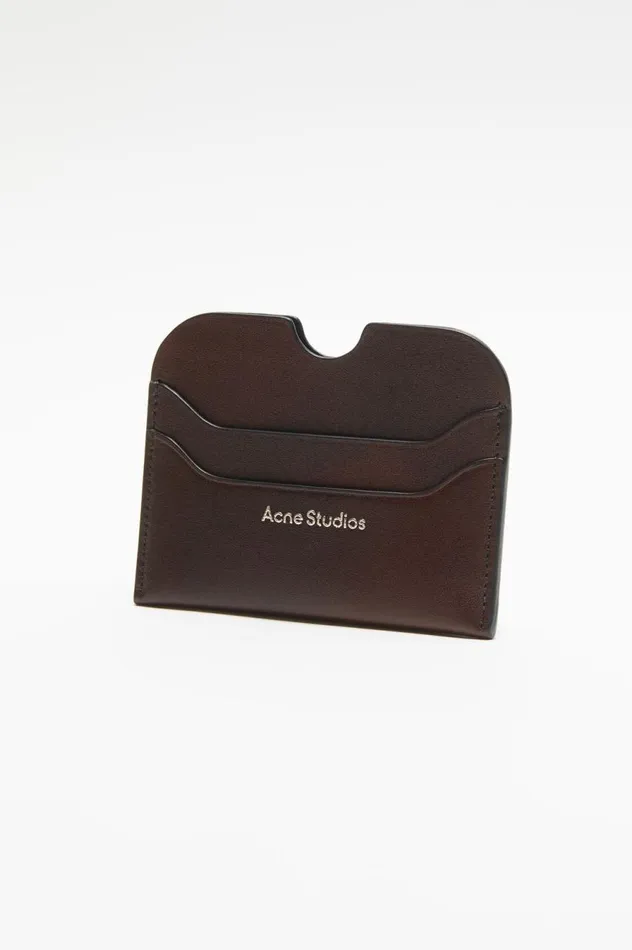 Acne Studios Leather Card Holder Dark Brown Men Small Leather Goods