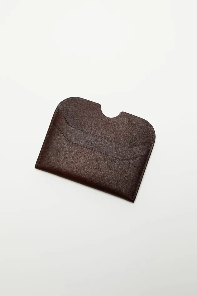 Acne Studios Leather Card Holder Dark Brown Men Small Leather Goods