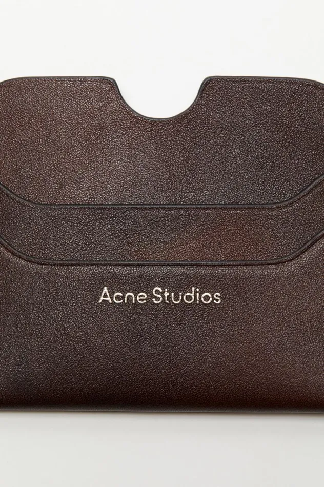 Acne Studios Leather Card Holder Dark Brown Men Small Leather Goods