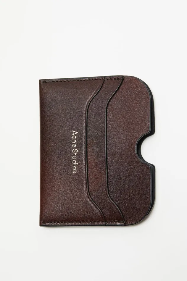 Acne Studios Leather Card Holder Dark Brown Men Small Leather Goods