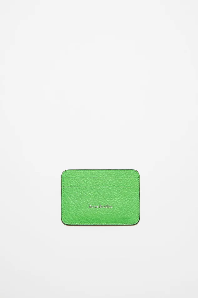 Acne Studios Leather Card Holder Green Men Small Leather Goods