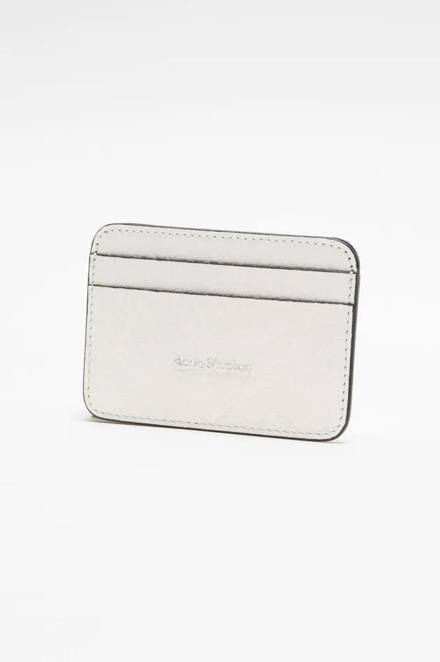 Acne Studios Leather Card Holder White Women Small Leather Goods