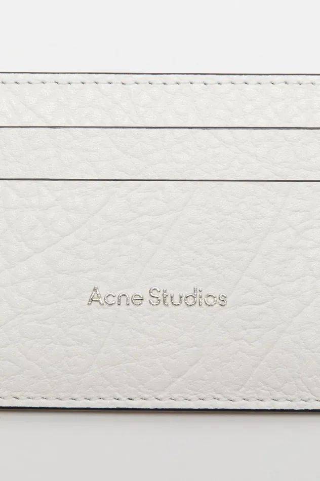 Acne Studios Leather Card Holder White Women Small Leather Goods