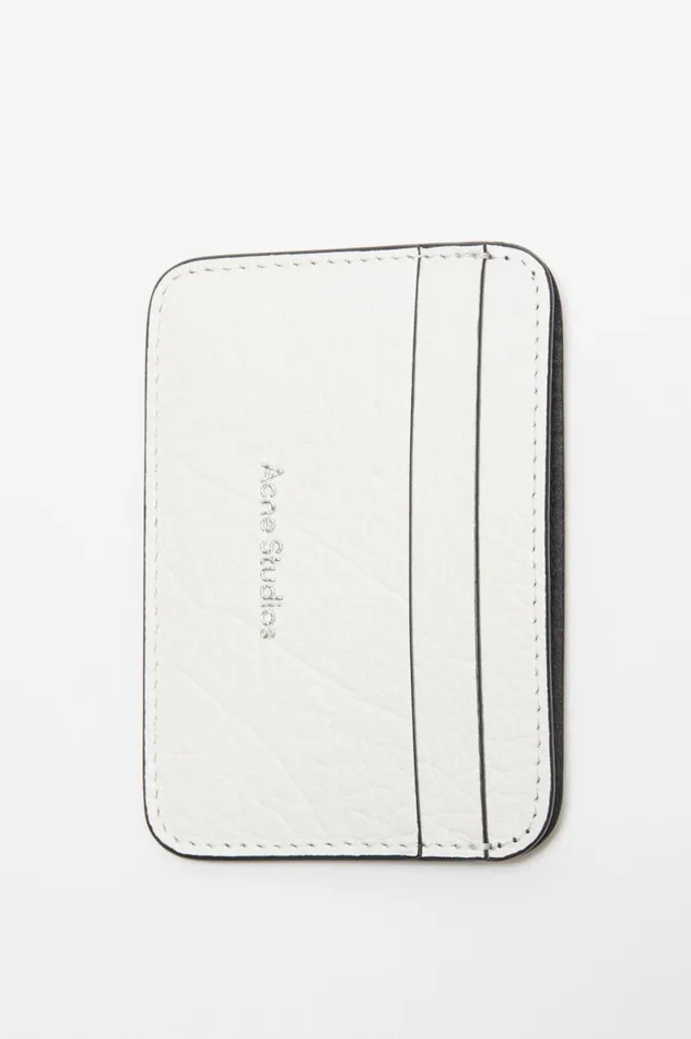 Acne Studios Leather Card Holder White Women Small Leather Goods
