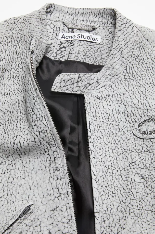 Acne Studios Leather Jacket Greyblack Women Outerwear
