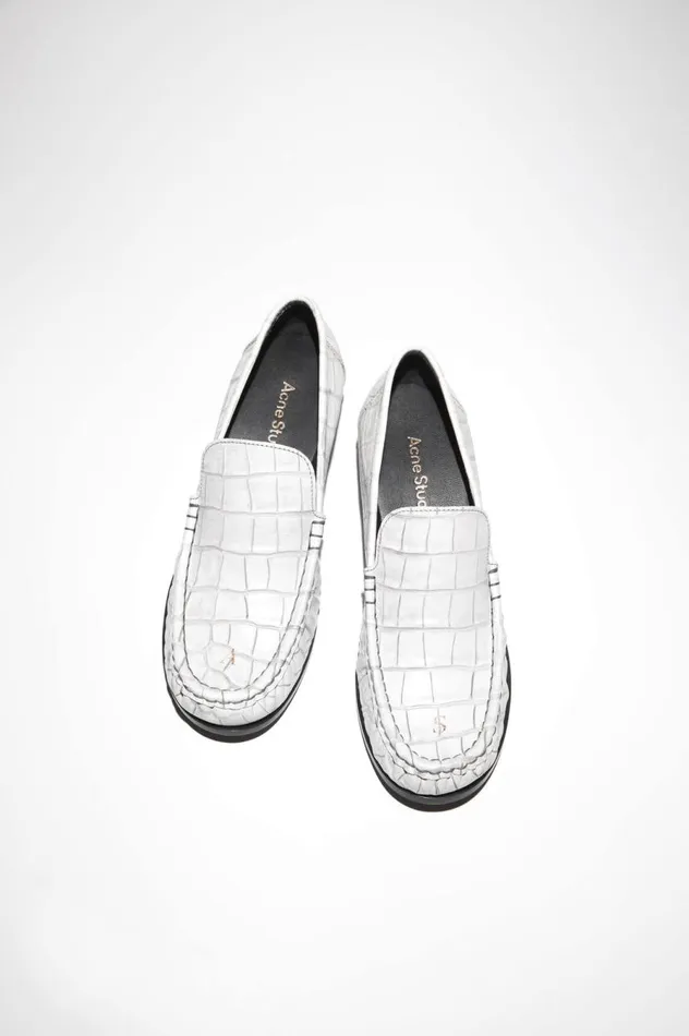 Acne Studios Leather Loafers Off White Women Shoes