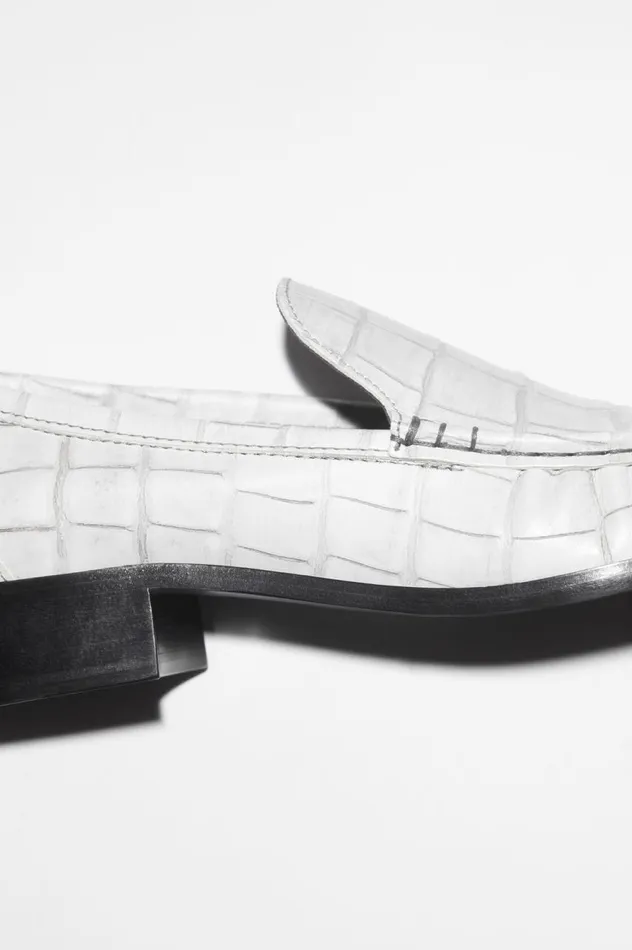 Acne Studios Leather Loafers Off White Women Shoes