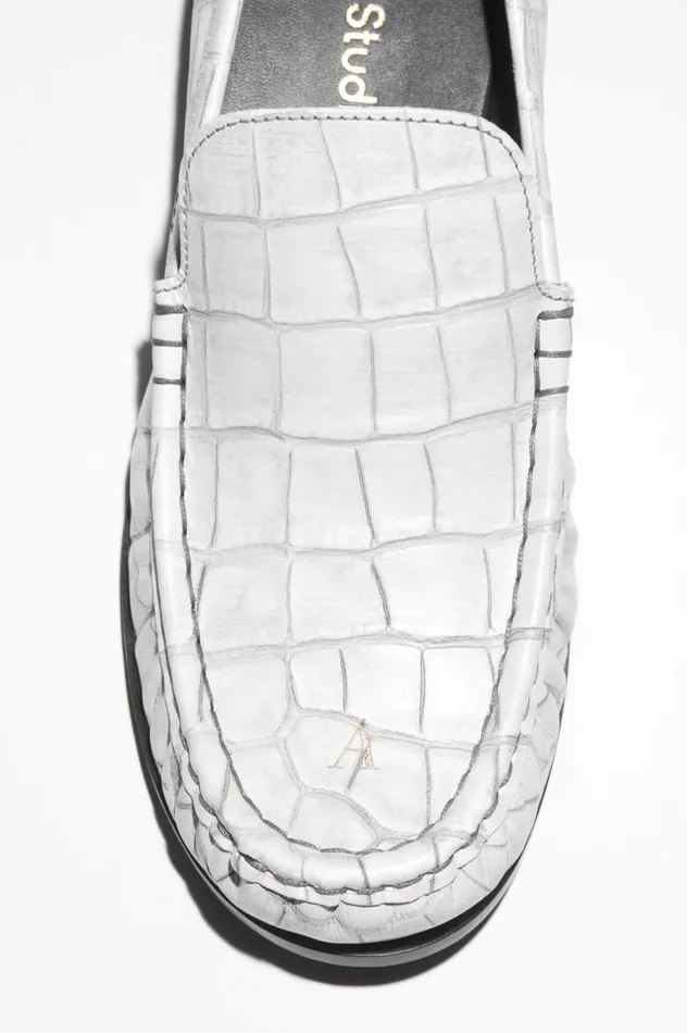 Acne Studios Leather Loafers Off White Women Shoes