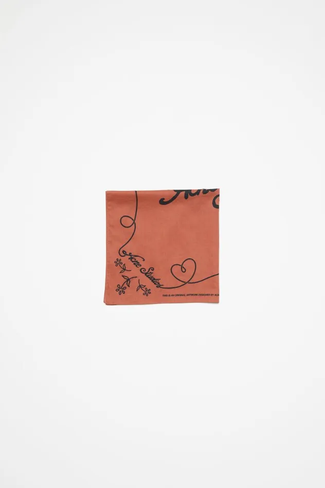 Acne Studios Light Print Scarf Rust Redblack Men Scarves