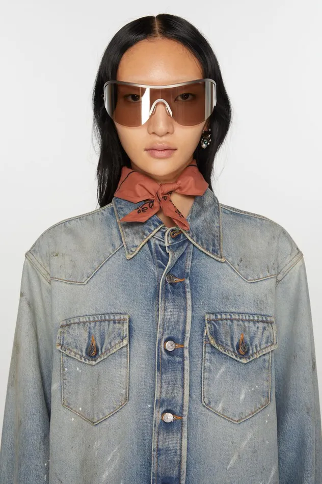 Acne Studios Light Print Scarf Rust Redblack Men Scarves