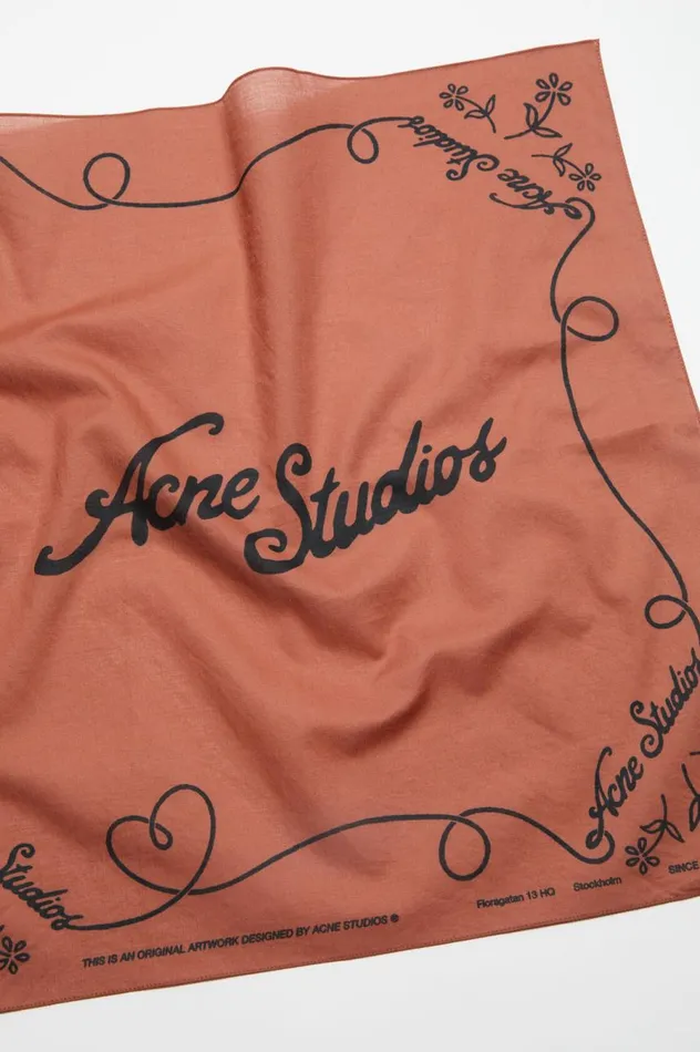Acne Studios Light Print Scarf Rust Redblack Men Scarves