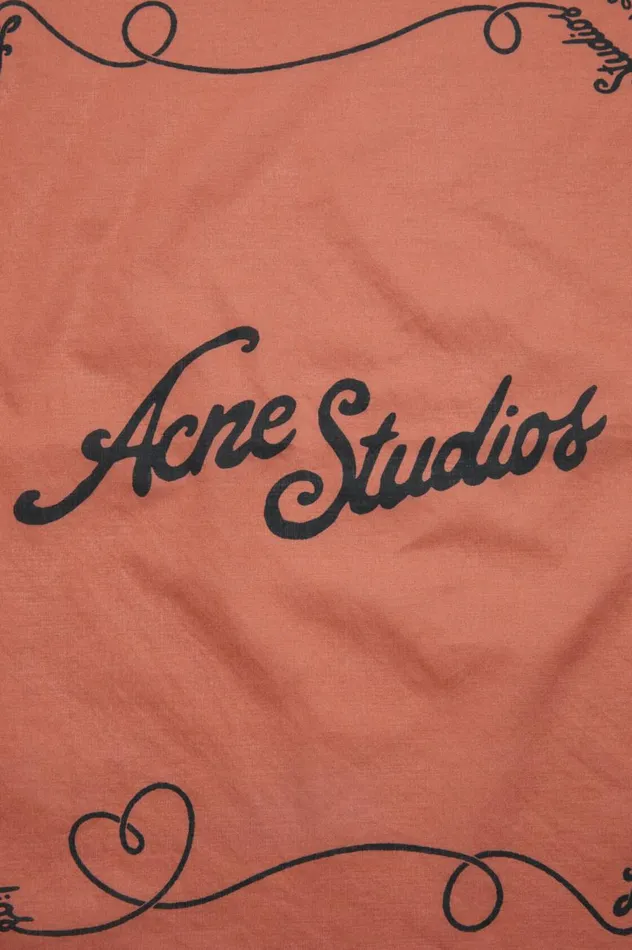 Acne Studios Light Print Scarf Rust Redblack Men Scarves