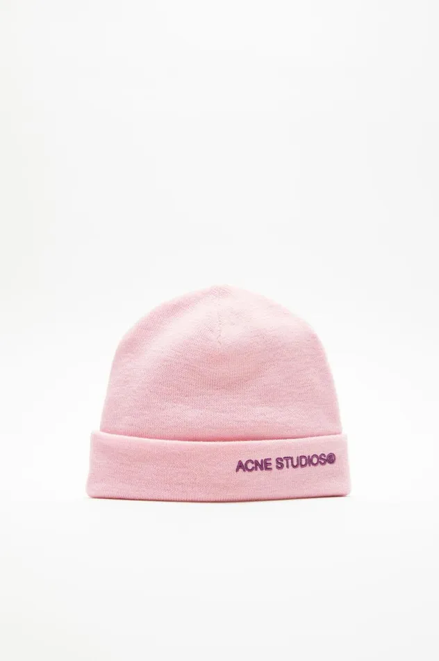Acne Studios Logo Beanie Light Pink Men Hats