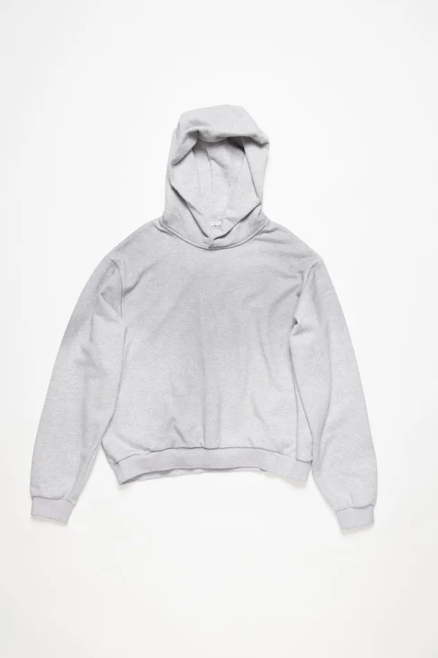 Acne Studios Logo Hooded Sweater Pale Grey Melange Men Sweatshirts