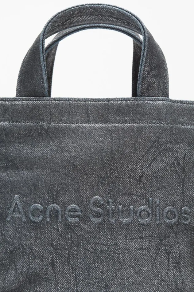 Acne Studios Logo Mini Shoulder Tote Bag Silverblue Women Bags