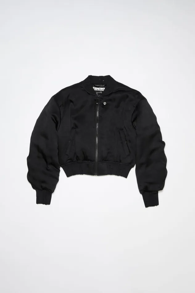 Acne Studios Logo Patch Bomber Jacket Black Women Outerwear