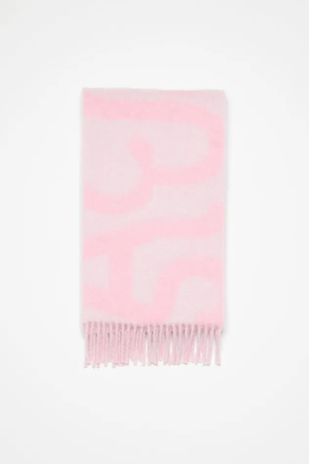 Acne Studios Logo Scarf Pink Men Scarves