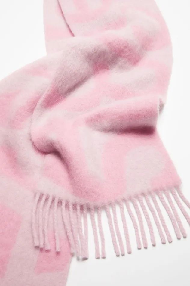 Acne Studios Logo Scarf Pink Men Scarves