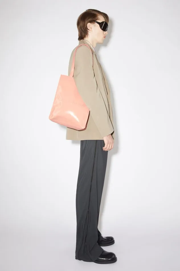 Acne Studios Logo Shoulder Tote Bag Salmon Pink Men Bags