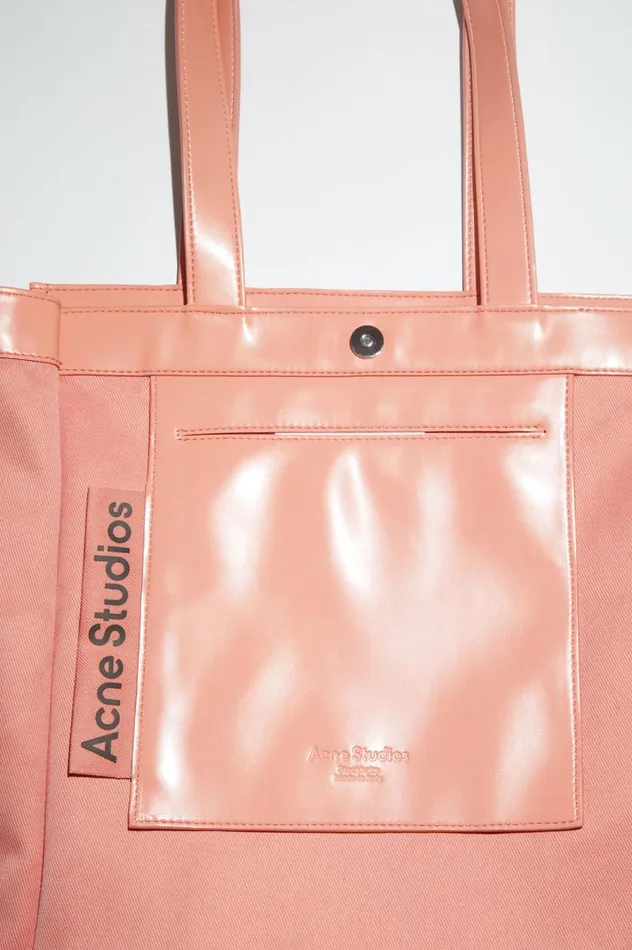 Acne Studios Logo Shoulder Tote Bag Salmon Pink Men Bags