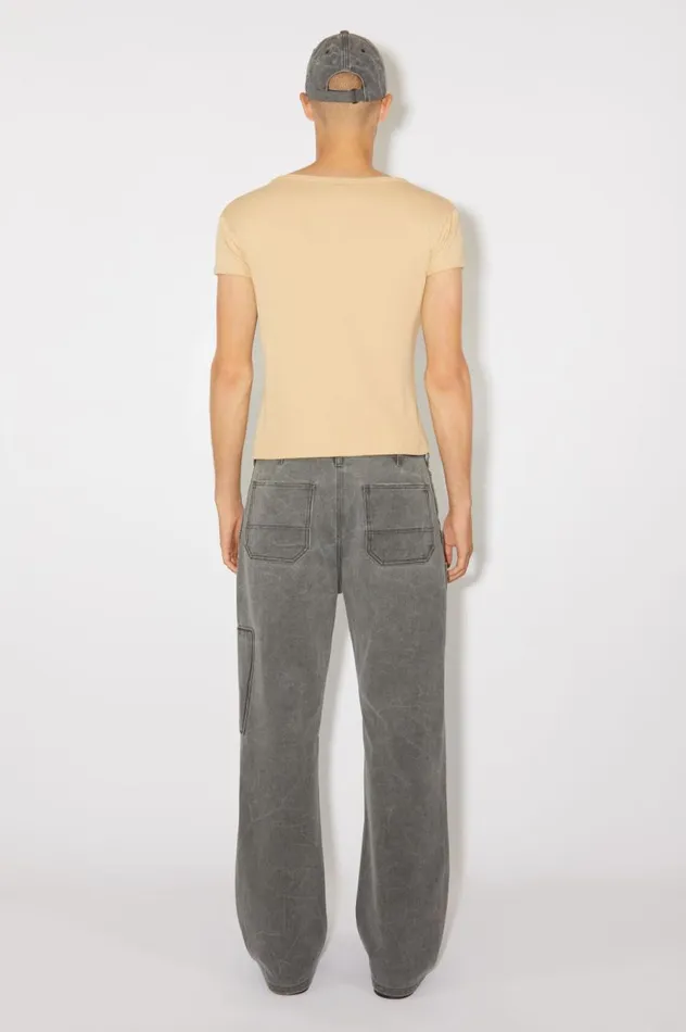 Acne Studios Logo Tshirt 8211 Fitted Fit Biscuit Beige Men Tshirts