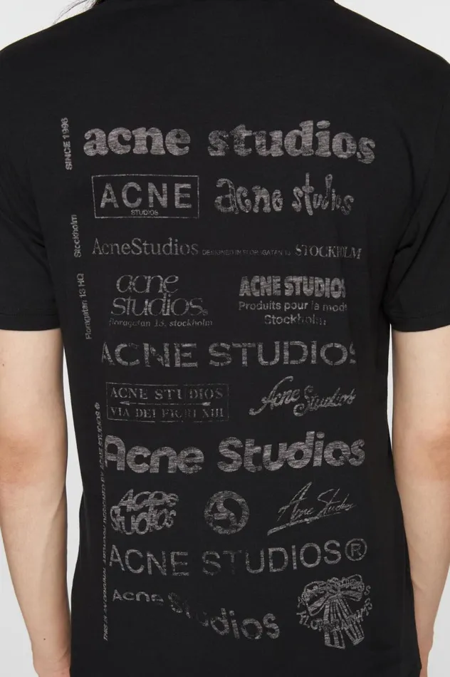 Acne Studios Logo Tshirt 8211 Relaxed Fit Black Women Tshirts