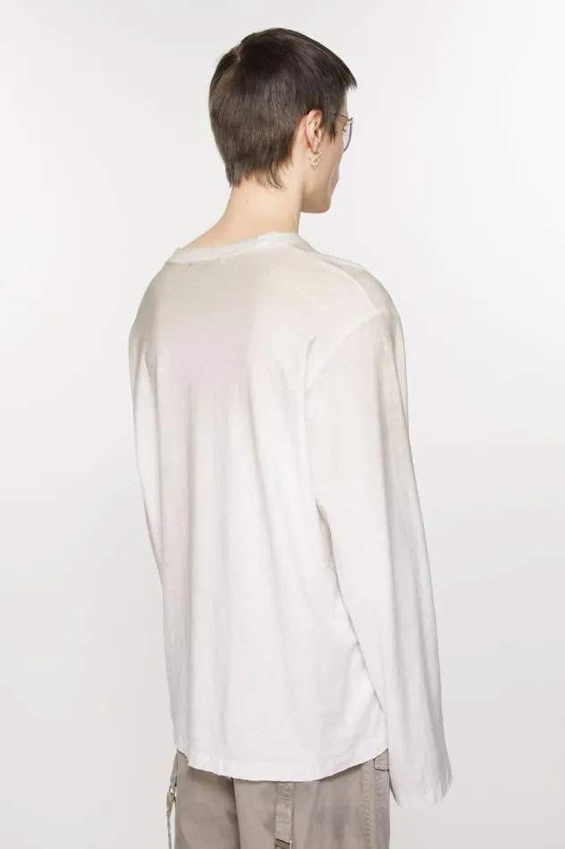 Acne Studios Logo Tshirt 8211 Relaxed Fit Dusty White Women Tshirts